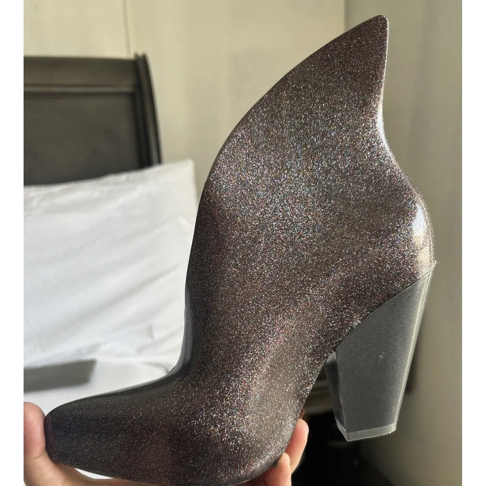 Vivienne Westwood Anglomania x Melissa Gunmetal Brown SparklingRubber Rain Boots